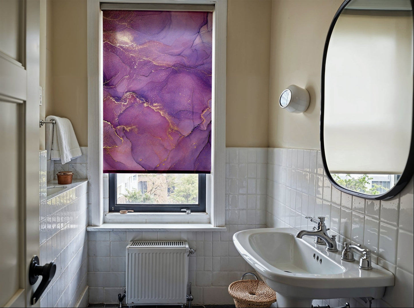 Purple Marble Art Roller Shade - Mağazam