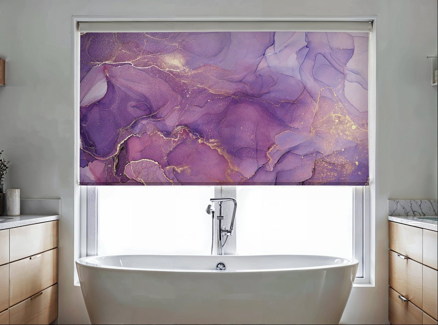 Purple Marble Art Roller Shade - Mağazam