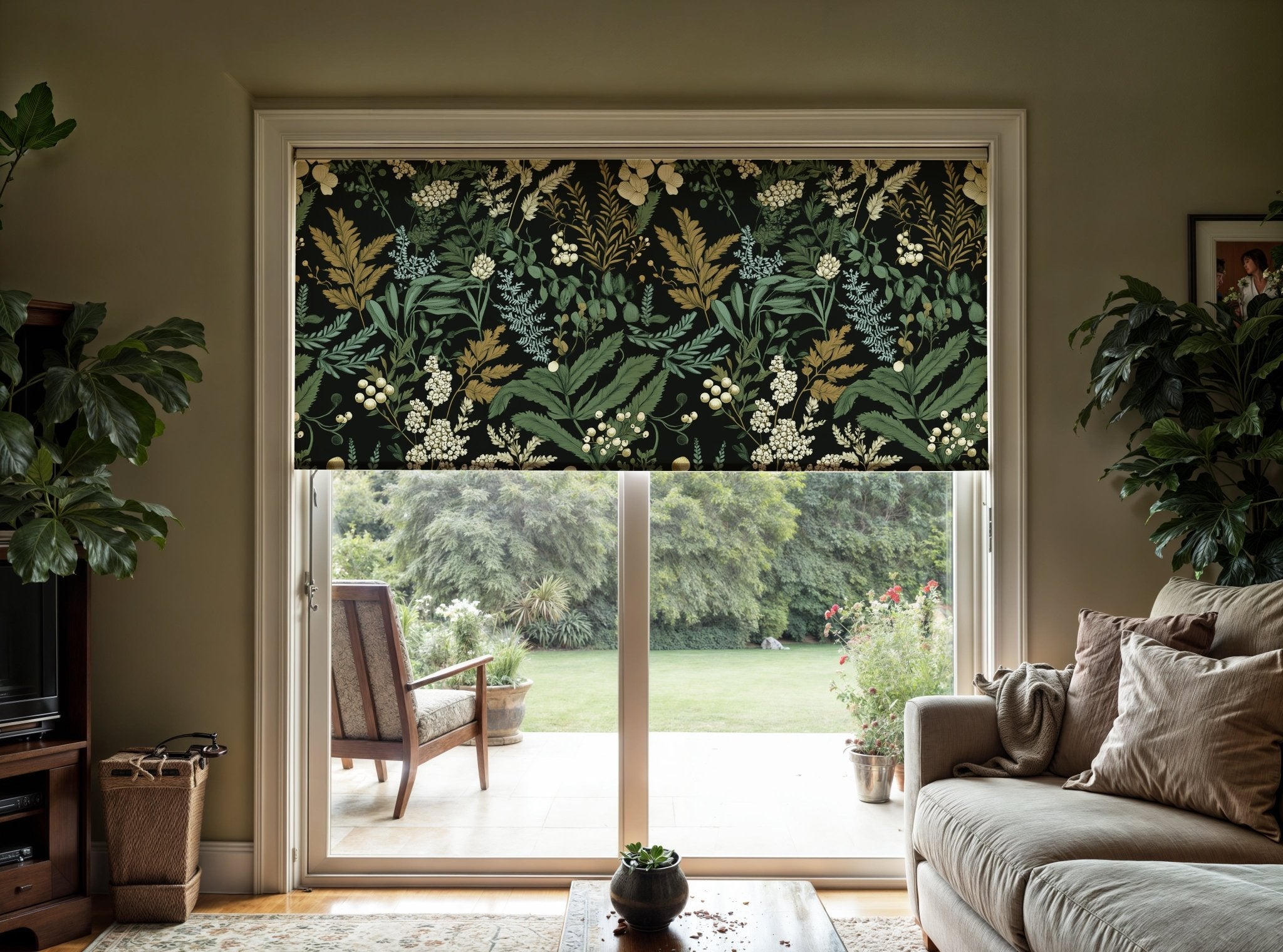 Dark Botanical Roller Shade - Mağazam