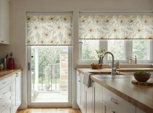 Soft Line Floral Roller Shade - Mağazam