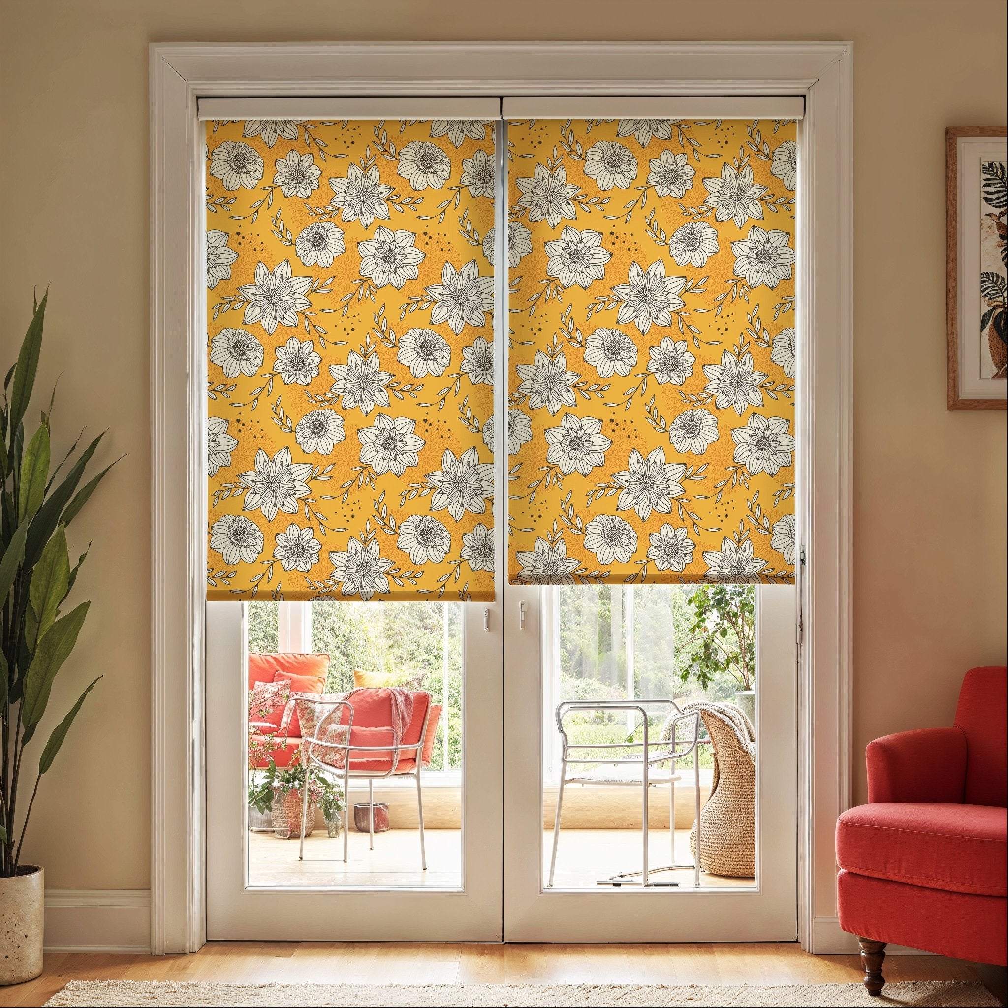 Sunny Floral Roller Shade - Mağazam