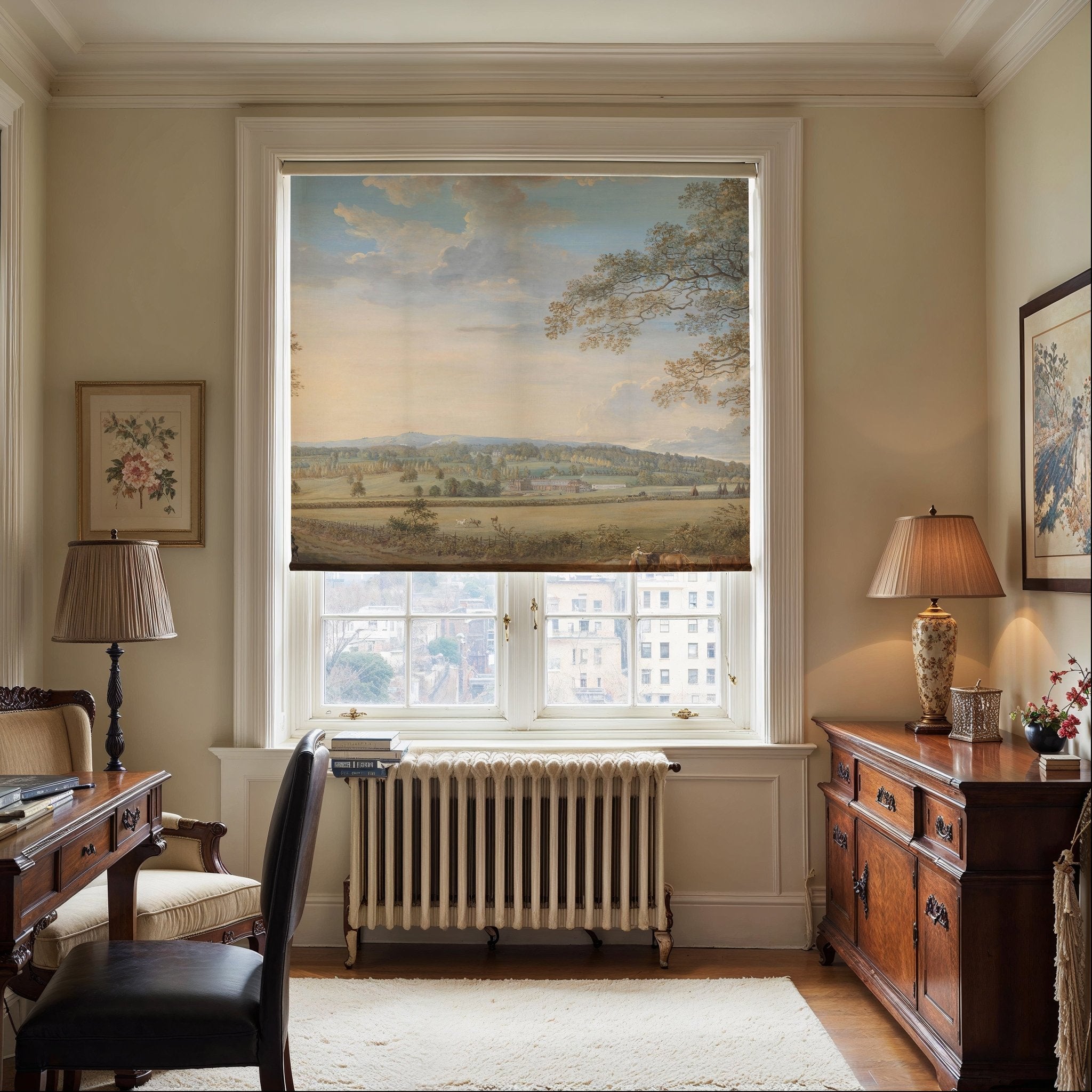 Vintage Countryside Landscape Roller Shade - Mağazam