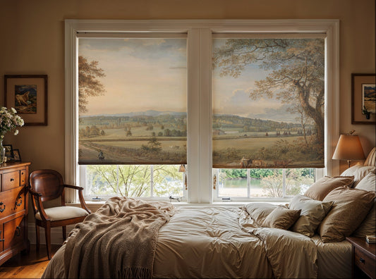 Vintage Countryside Landscape Roller Shade - Mağazam