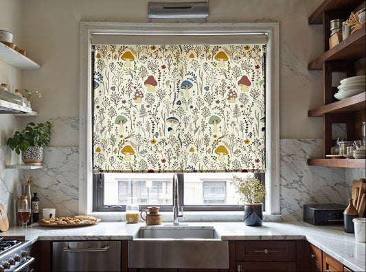 Whimsical Mushroom Roller Shade - Mağazam